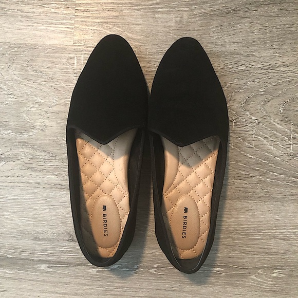 Black Suede Birdies The Heron Slip On Loafers Size 8 - Picture 1 of 5